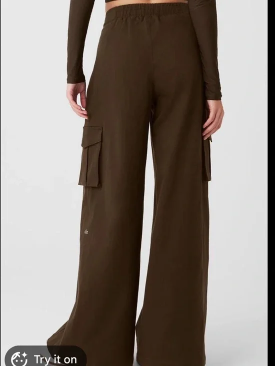 ALO Show Off Cargo Wide Leg Trousers - Picture 2 of 5